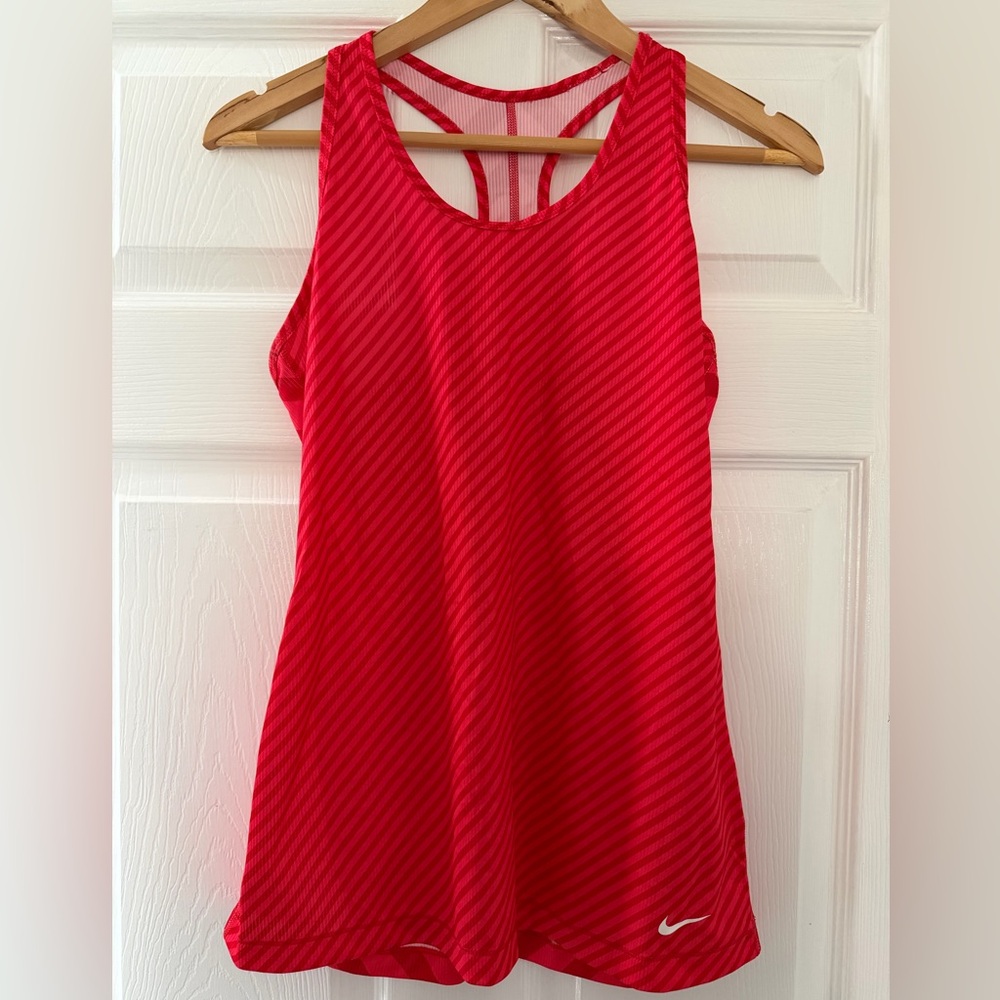 Nike Red Striped Tank Top